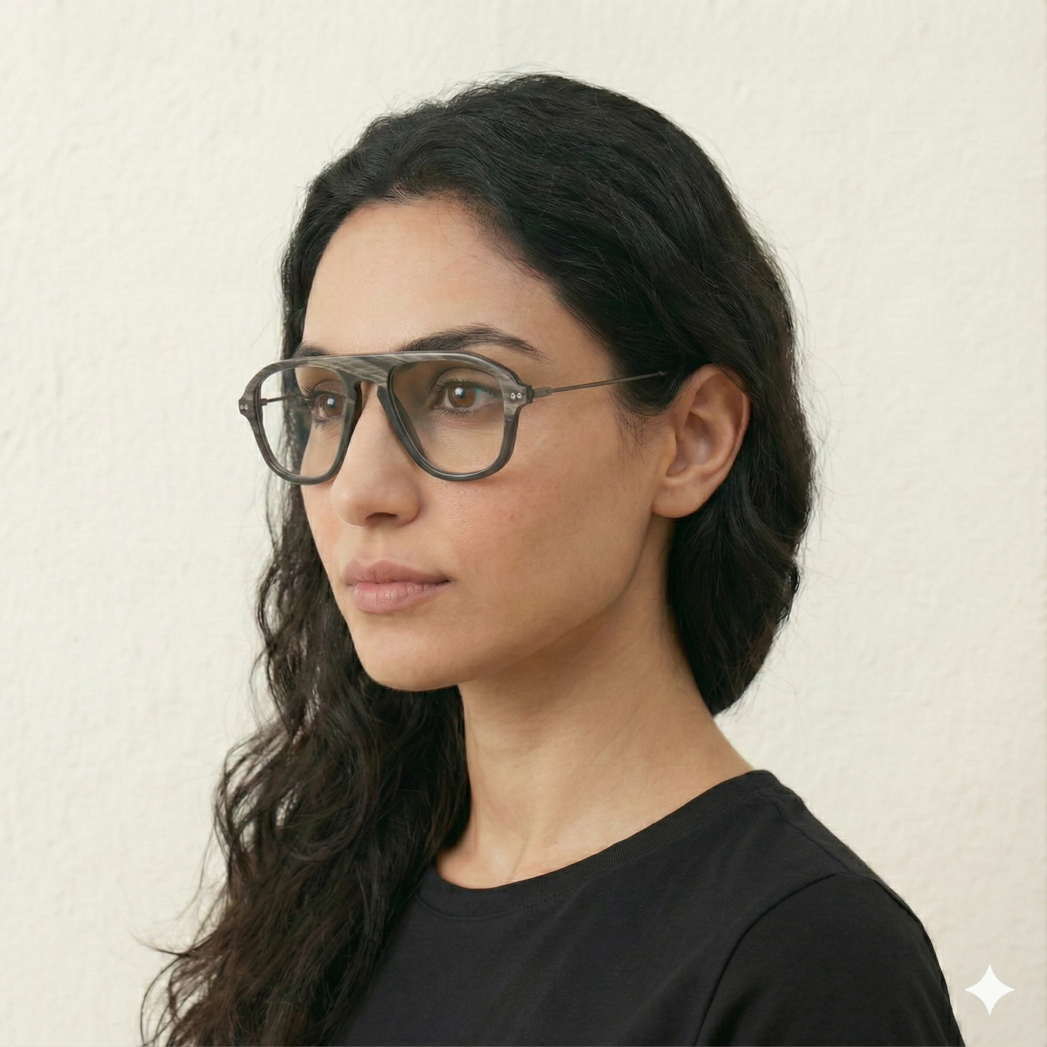 Akhal Black White Horn & Silver