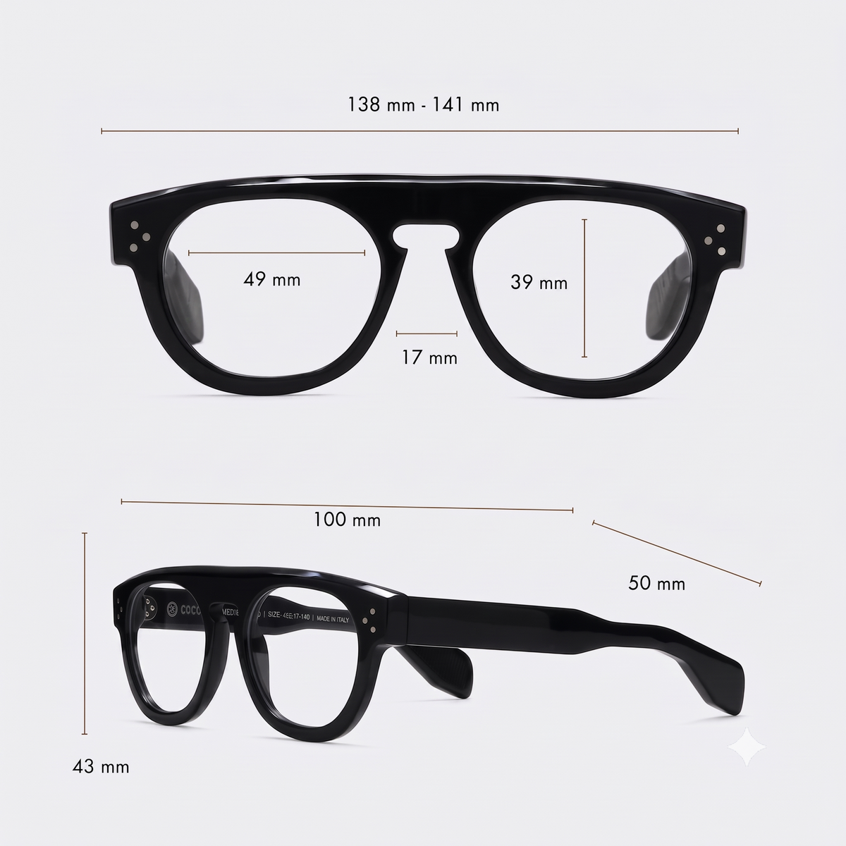 Medium frame size chart and measurements