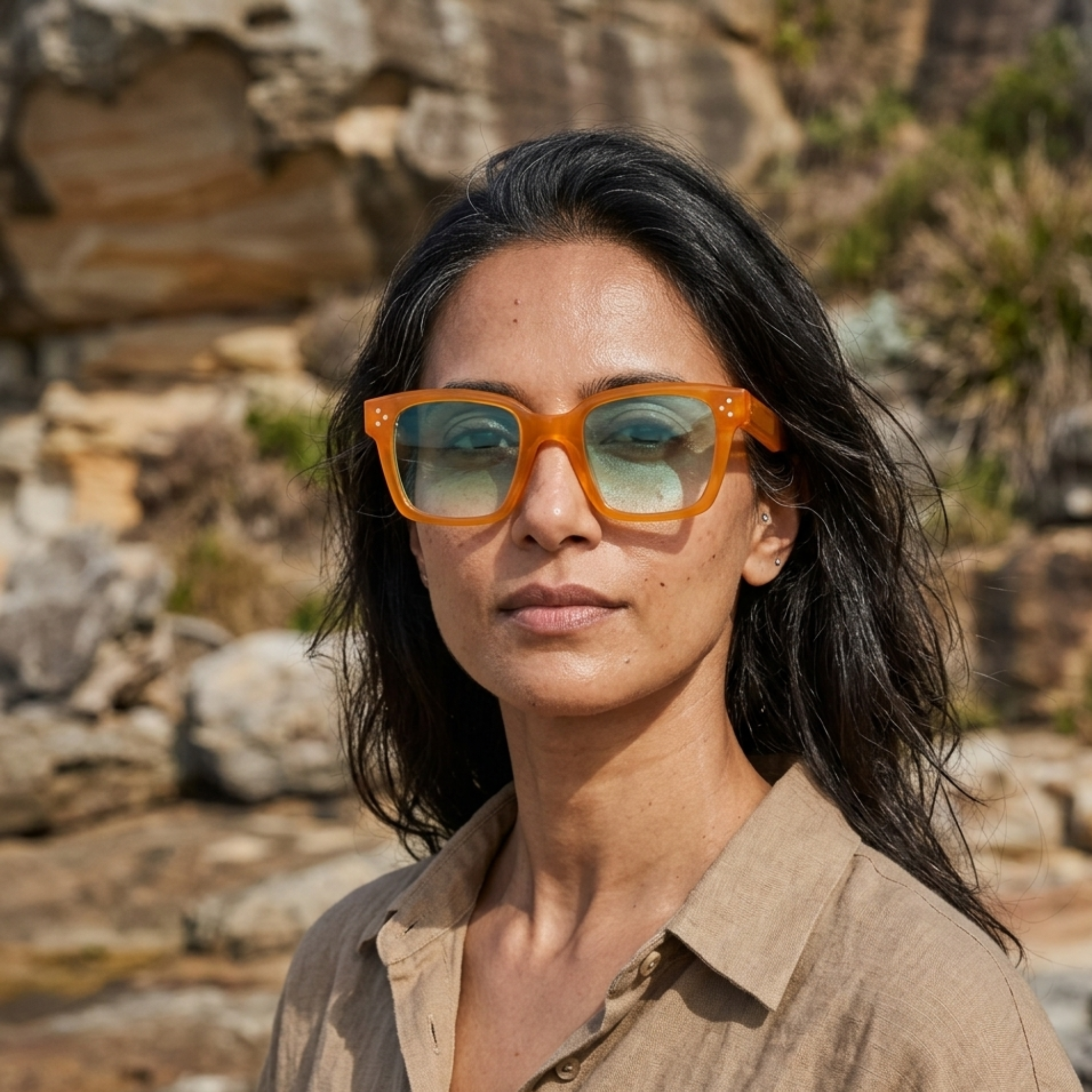 Grand – Bold Rectangular Bio-Acetate Sunglasses by COCO LENI