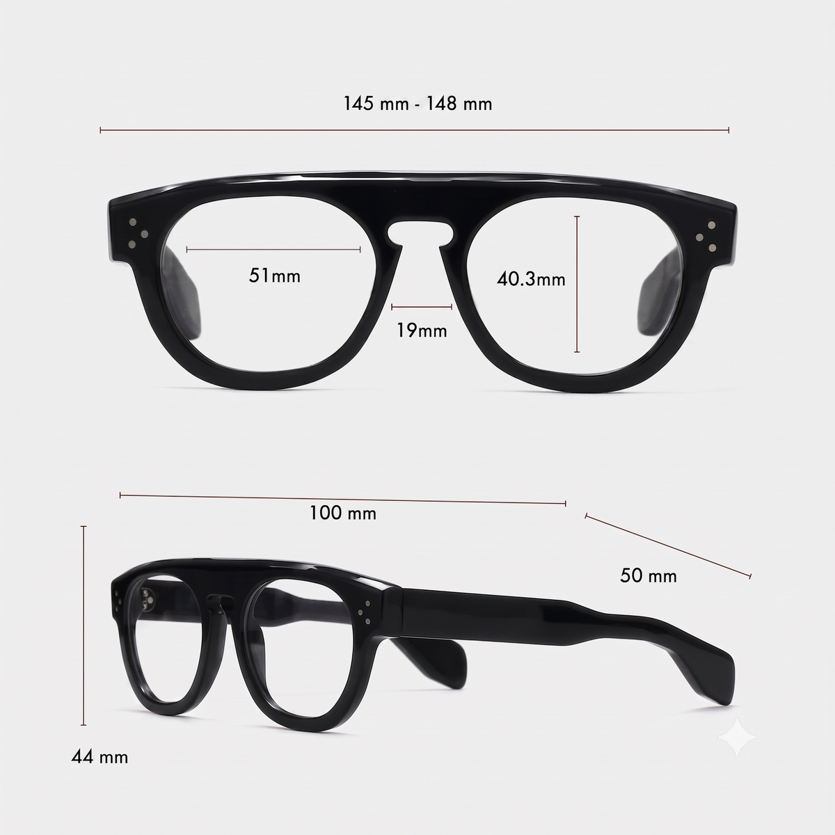 Large frame size chart and measurements
