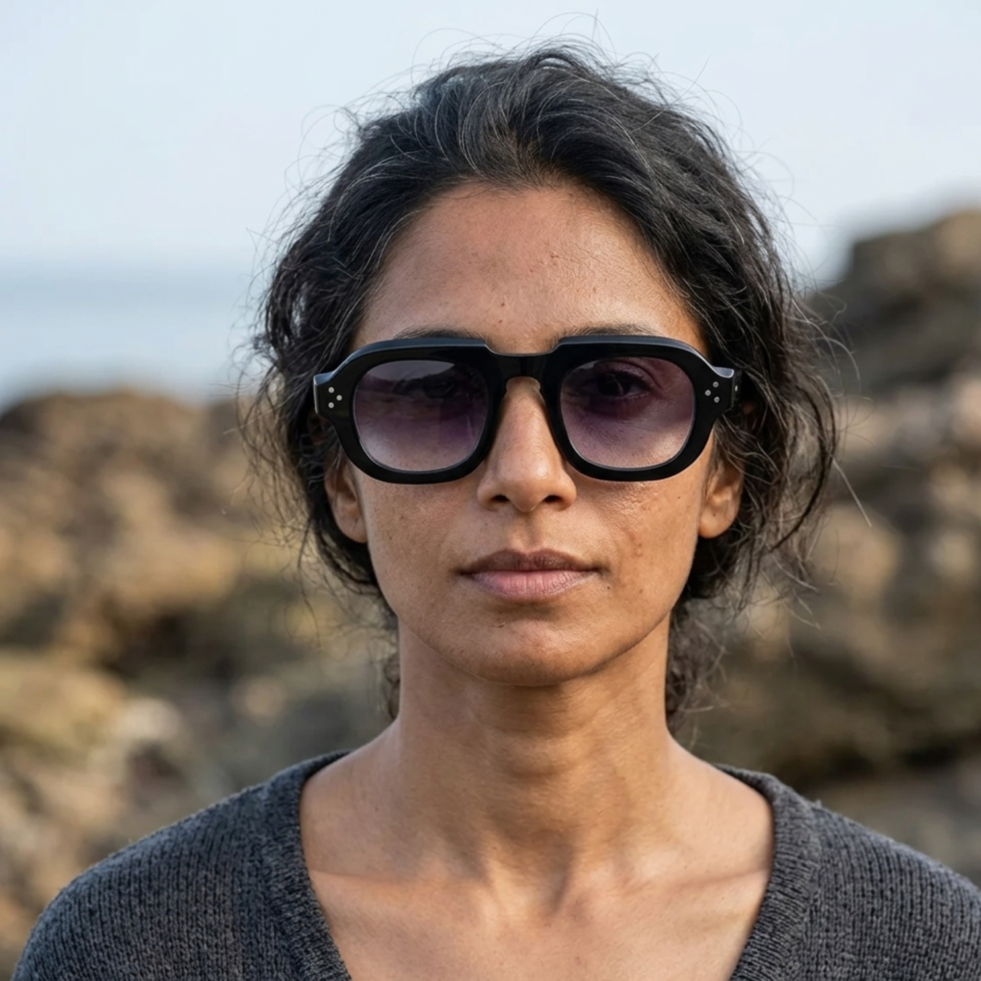 Hermann Black Bio-Acetate Sunglasses - Bold Retro Design