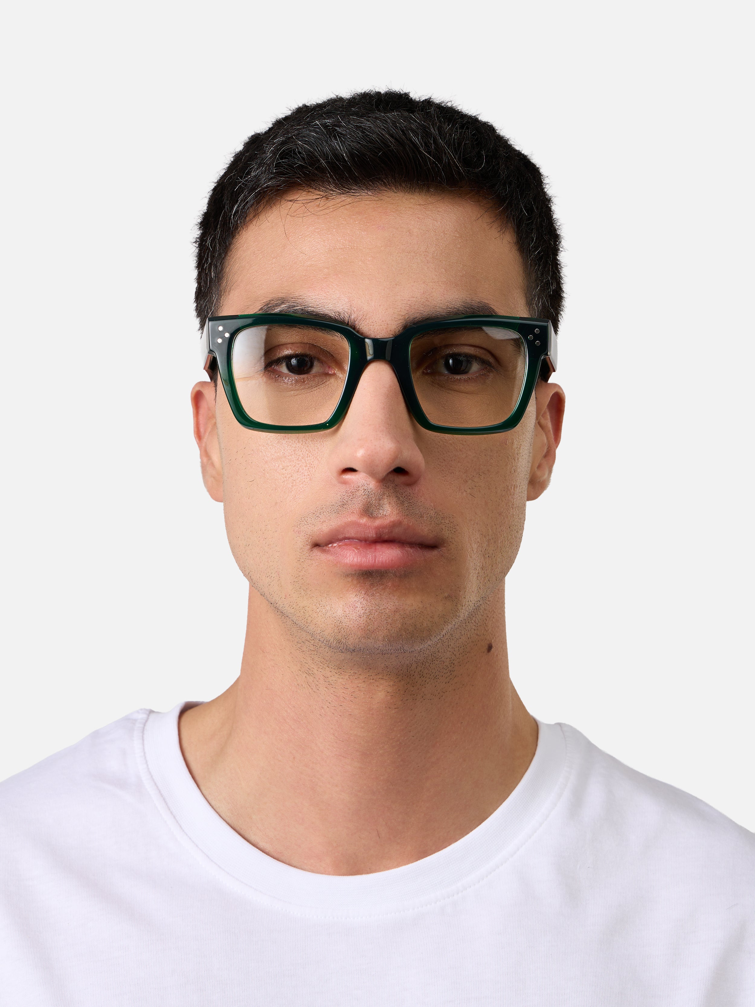 エネミーライン3 Grand Emerald Green – Bold Rectangular Bio-Acetate Eyewear