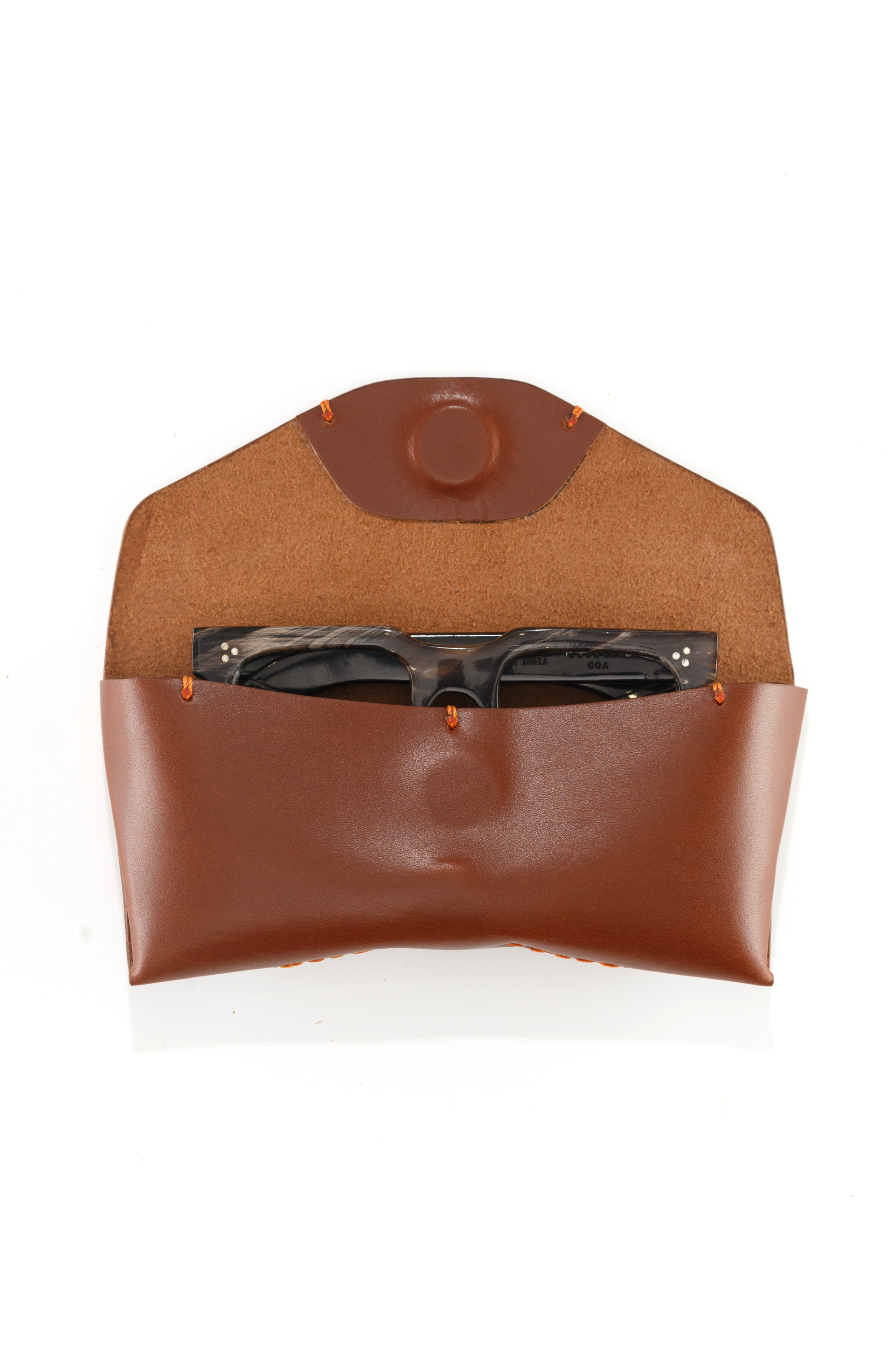 Full Grain Leather Eyewear Case with Metal Box