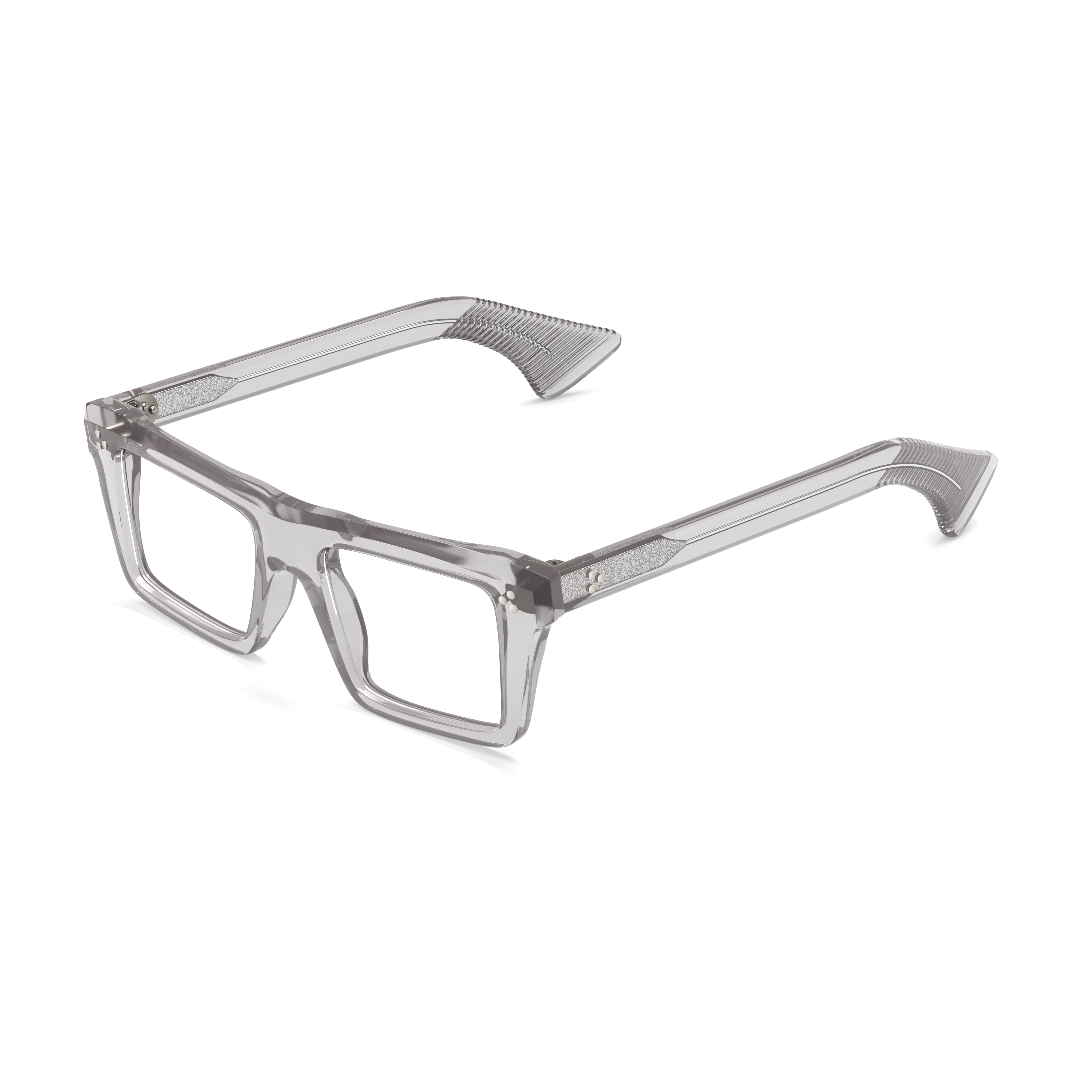 Red eyeglasses on a white background